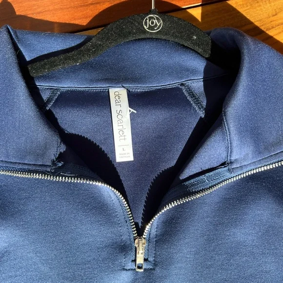 Dear Scarlett set..NWT Navy Half-Zip Lounge set, jogger style pant - Picture 3 of 13